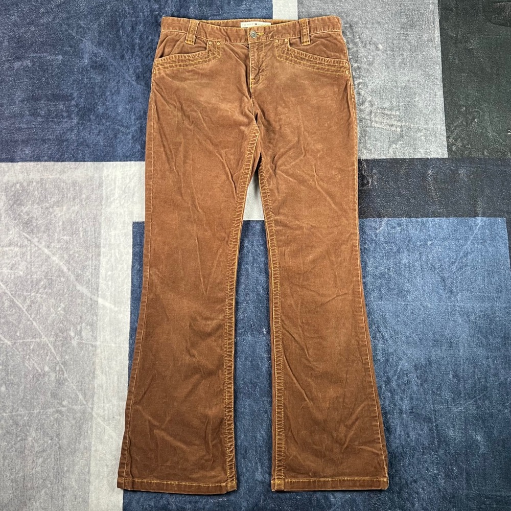 Tommy Hilfiger Hipster Boot Corduroy Pants Brown Low Rise Bootcut Womens Size 10